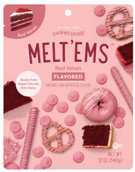 SWEETSHOP Melt'ems 'Red Velvet' Flavored Chips, Backchips Glutenfrei 340gr